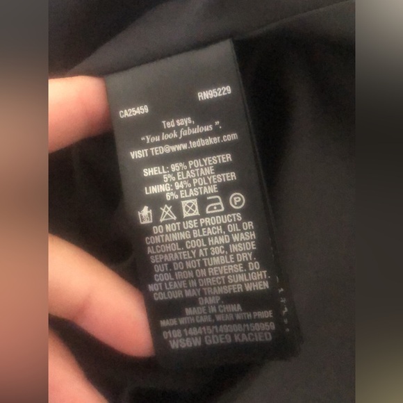 Ted Baker Kacied Secret Trellis Dress Black Floral Sleeveless size 4 Large - Picture 9 of 9